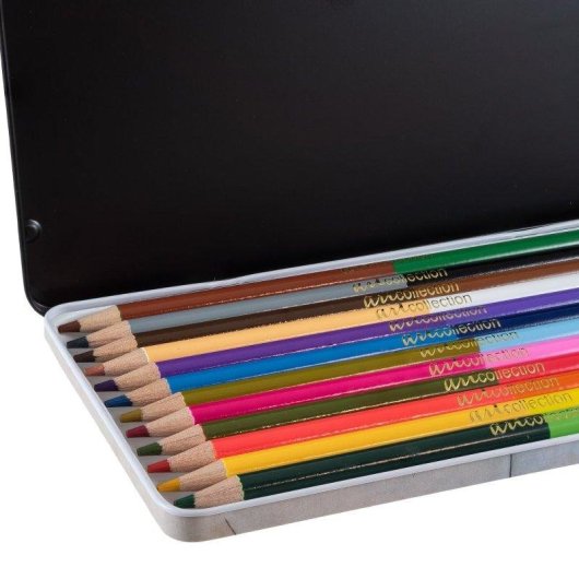 Caja Metálica con 12 Lápices de Doble Punta Javier Kandinski