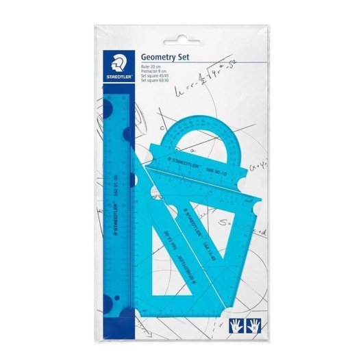 Set di geometria Staedtler ambidestro colore neon blu