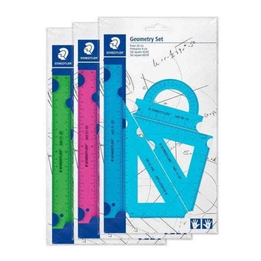 Set di geometria Staedtler ambidestro colore neon blu