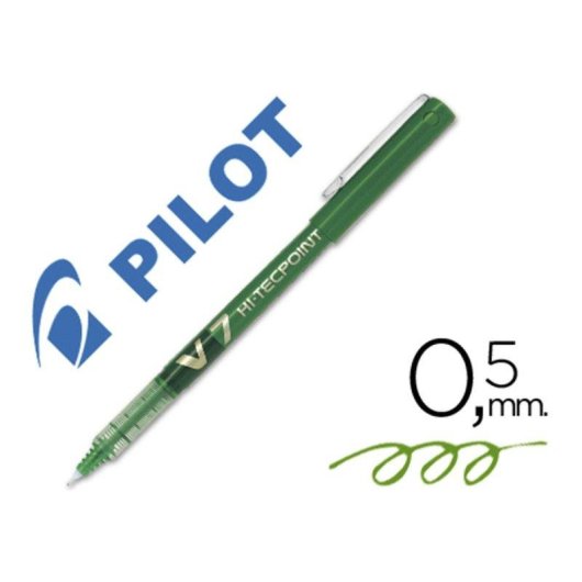 Penna Roller Pilot V7 Hi-tecpoint 0.7 mm Verde Set di 6