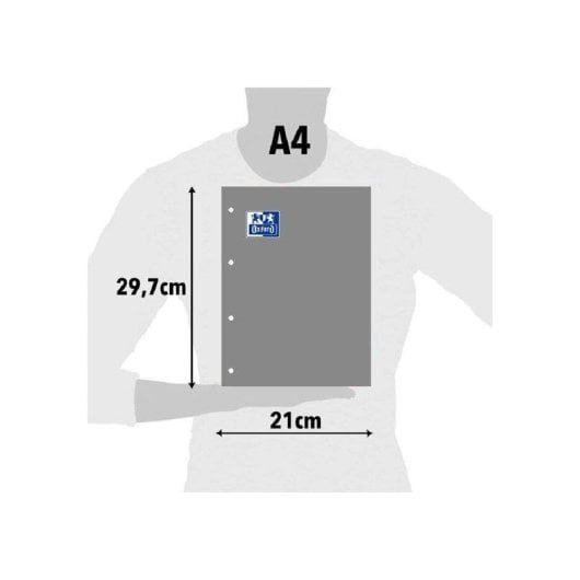 Rimpiazzo A4 Oxford 100 + 20 fogli gratis 90 g quadrettato 4 mm 4 fori