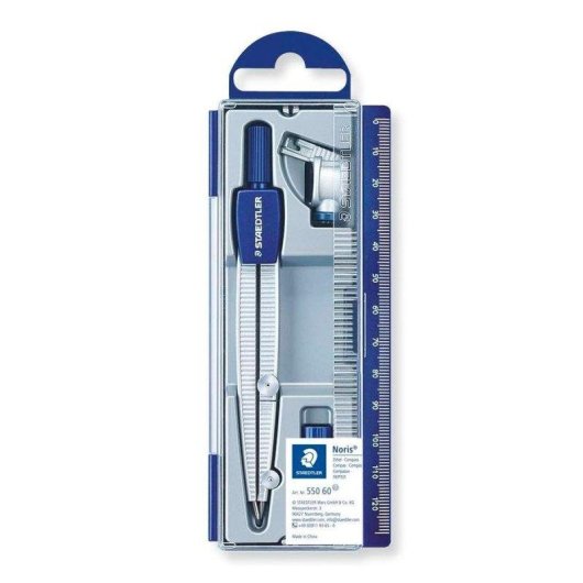 Compás de Precisão Staedtler Noris com Tubo de Minas e Adaptador Universal