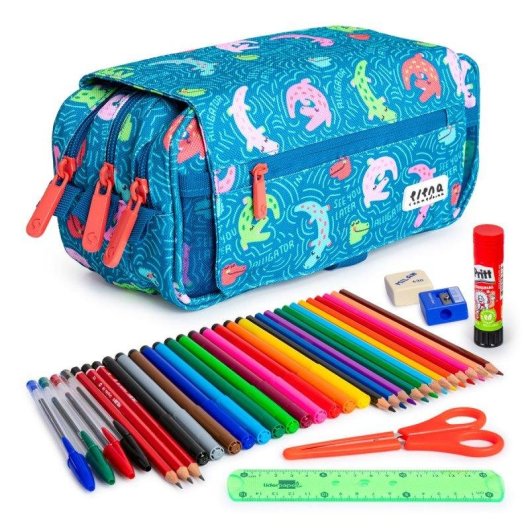 Estuche Escolar Triple Grafoplás ColePack EcoDesign con Material Incluido y Tarjeta horaria de regalo