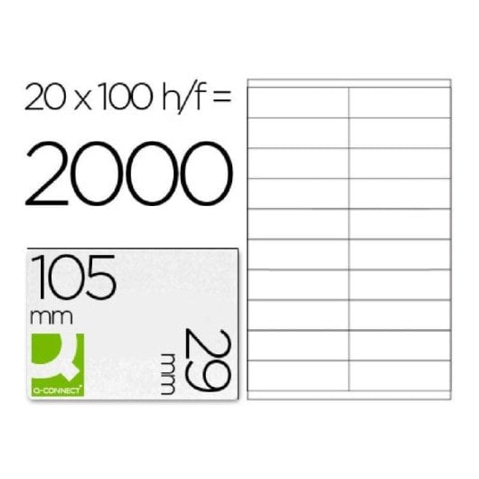 Etiquetas Adhesivas Q-Connect KF26093 A4 20 Etiquetas Hoja Hacienda