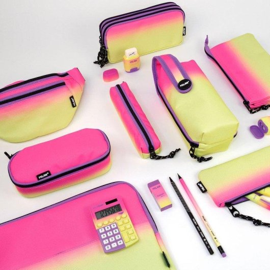 Estuche Portatodo Mini Multiusos Milan Sunset Amarillo-Rosa