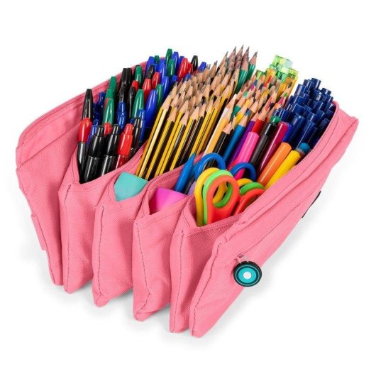 Estuche Portatodo Cuádruple Grafoplás Bits Bobs Rosa Claro
