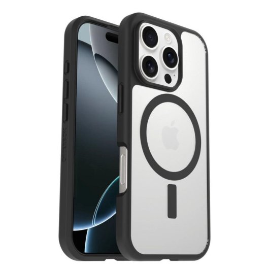 Funda para móvil OtterBox React Series Cover policarbonato negro transparente para iPhone 16 Pro