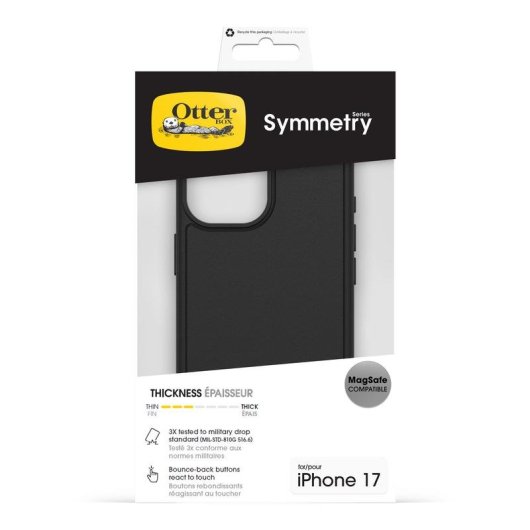 Capa OtterBox Symmetry MagSafe para iPhone 17 Preto Policarbonato Proteção robusta