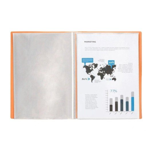 Cartella Liderpapel A4 con 20 Cartelle Trasparenti Arancione Fluorescente