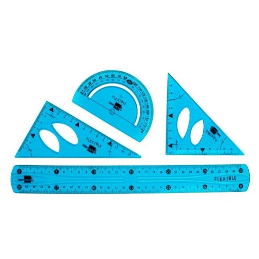 Set di Geometria 4 Pezzi Plastica Flessibile Liderpapel