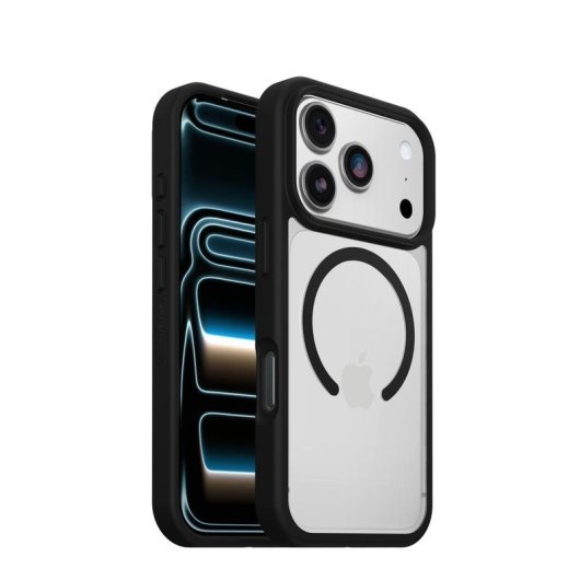 Funda para móvil OtterBox React MagSafe Cover plástico negro transparente para iPhone 17 Pro