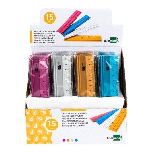 Righello in alluminio Liderpapel 15 cm con base biselettata