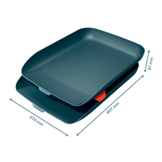 Set de 2 Bandejas Porta Documentos Leitz Cosy A4 Gris