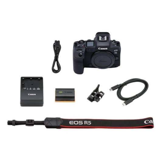 Cámara Mirrorless Canon EOS R5 Cuerpo 45MP 8192x5464 Sensor Full-Frame WiFi Bluetooth