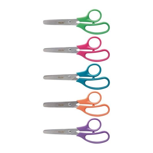 Tijeras Escolares Milan Punta Redondeada 13.3 cm Surtido