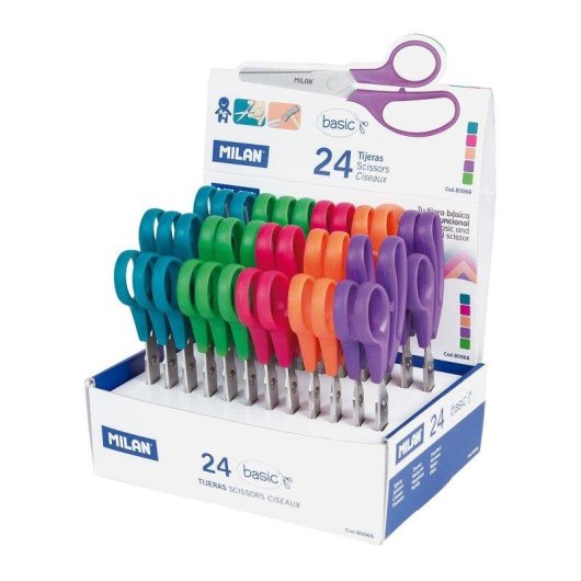 Tijeras Escolares Milan Punta Redondeada 13.3 cm Surtido