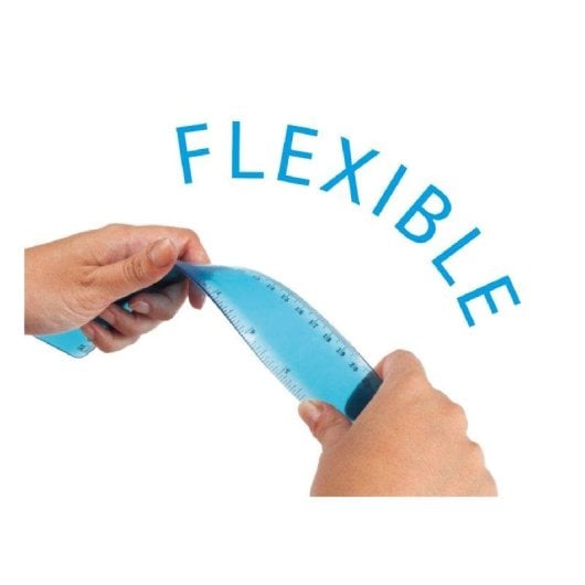 Set di Righe Liderpapel 30 cm, Squadra 10 cm, Triangolo 14 cm e Semicerchio Flessibile