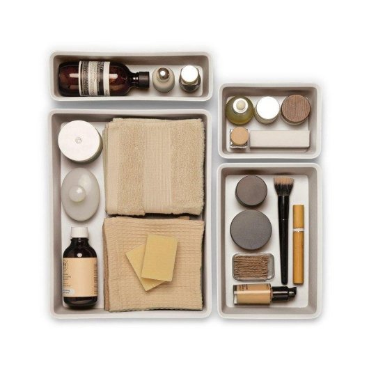 Set 5 Organizadores Cajones Tatay Bohol Plástico Reciclado Gris