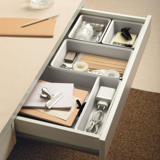 Set 5 Organizadores Cajones Tatay Bohol Plástico Reciclado Gris