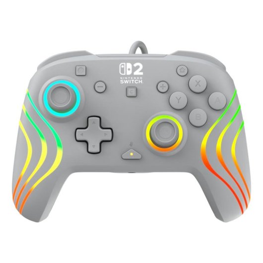 Mando Turtle Beach Afterglow Wave Gris RGB con cable para Nintendo Switch 2