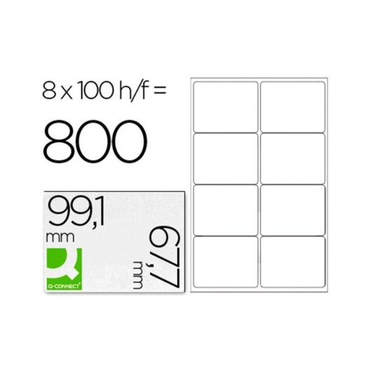 Etiquetas Adhesivas Q-Connect A4 8 Etiquetas 99.1x67.7mm Caja 100 Hojas