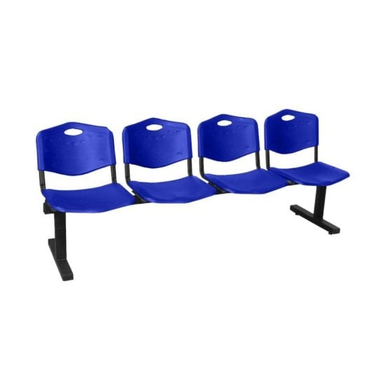 Bancada de espera Piqueras y Crespo 4 plazas PVC azul structure noire