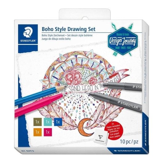Set de dibujo creativo Staedtler Design Journey Boho Style 10 piezas