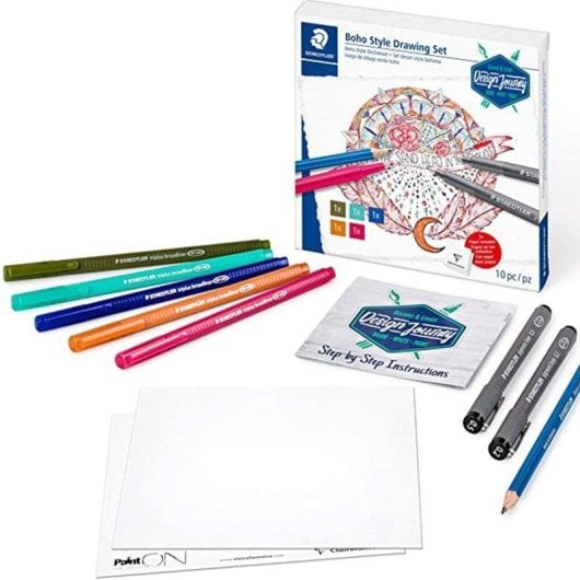 Set de dibujo creativo Staedtler Design Journey Boho Style 10 piezas
