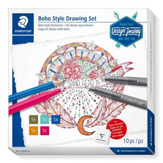 Set de dibujo creativo Staedtler Design Journey Boho Style 10 piezas