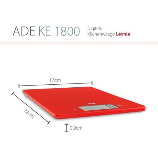 Báscula electrónica de cocina ADE KE 1800-1 5 kg Roja