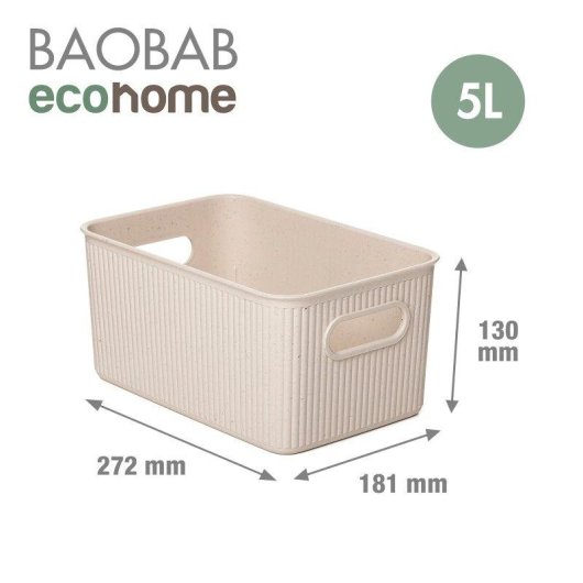 Set de 3 Cestas de Ordenación Tatay Baobab Ecohome Beige Plástico Reciclado