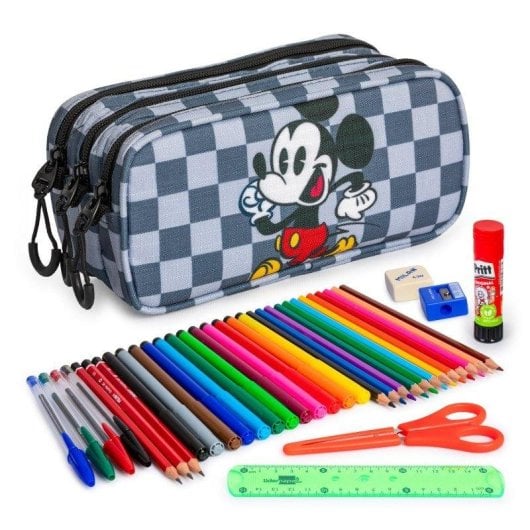 Estuche escolar triple Karactermania ColePack EcoTrick Disney Mickey Mouse Move