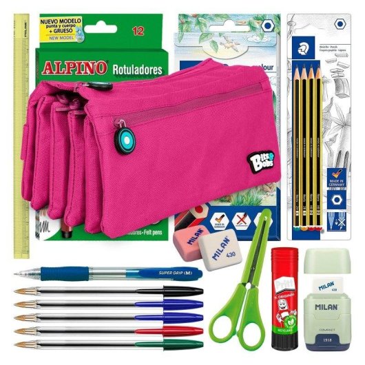 Astuccio Scolastico Quadruplo Grafoplas Bitsbobs Magenta