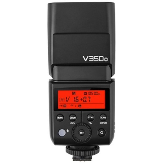 Flash compacto Godox V350C para Canon, Negro, 36 m, 1,7 s, 290 g