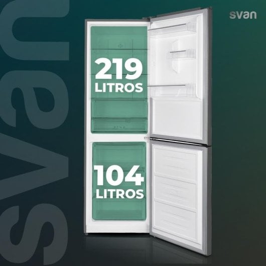 Frigorífico Combi SVAN SC185600ENFX No Frost 185,5cm 323L E Inox