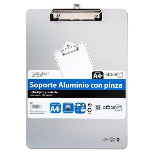 Supporto Documenti Office Box Alluminio A4 con Molletta