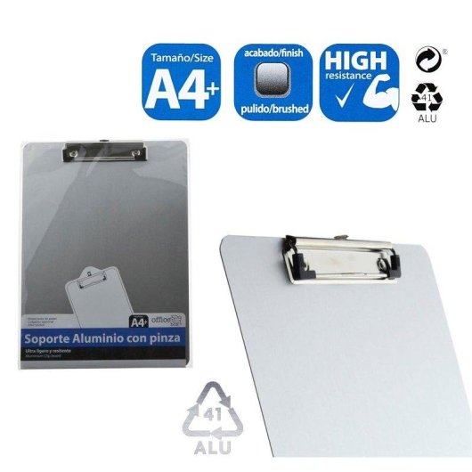 Supporto Documenti Office Box Alluminio A4 con Molletta
