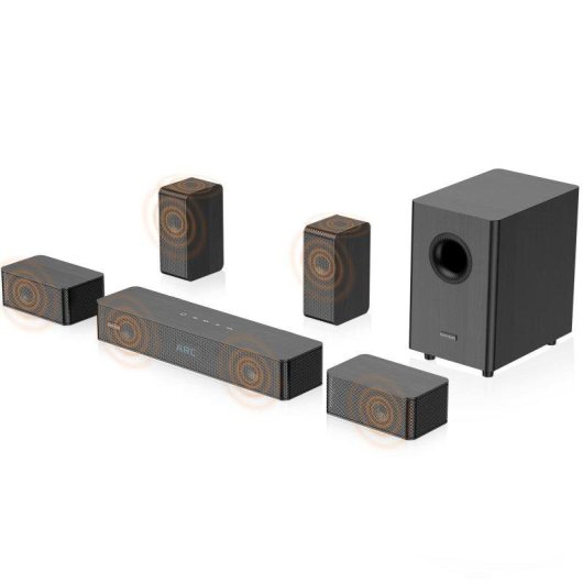 Barra Audio Hiwill-audio N512 5.1.2 400W Bluetooth Subwoofer Nero