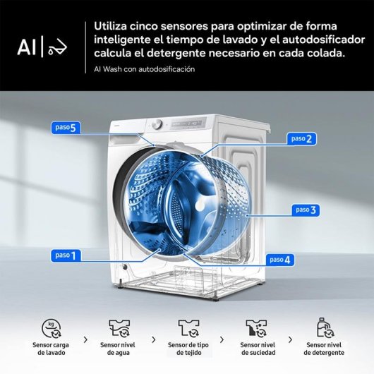Lavasecadora Samsung 9kg D WD90HG6U94BEU3 com autodosificação e AI Wash