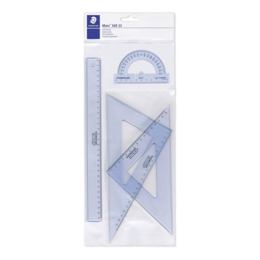 Set de Geometria 4 Peças Plástico Transparente Staedtler Mars