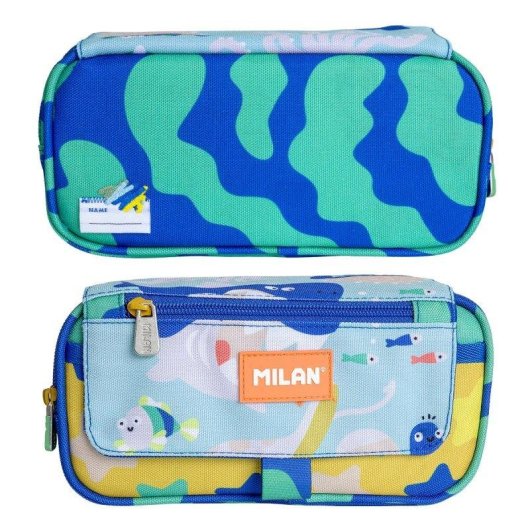 Estuche Portatodo Triple Milan Blue Odyssey Azul Amarillo Verde