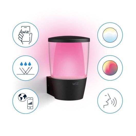 Aplique mural WiZ ELPAS Intelligent Wi-Fi Bluetooth Noir