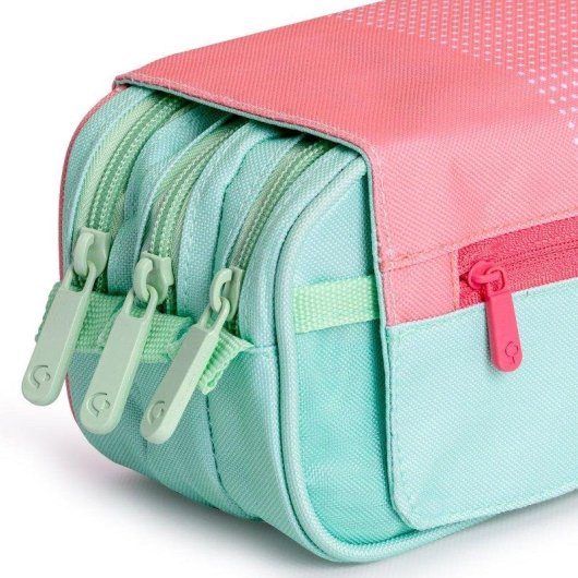 Estuche Portatodo Triple Grafoplás Kuru Rosa