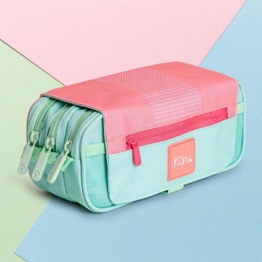 Estuche Portatodo Triple Grafoplás Kuru Rosa