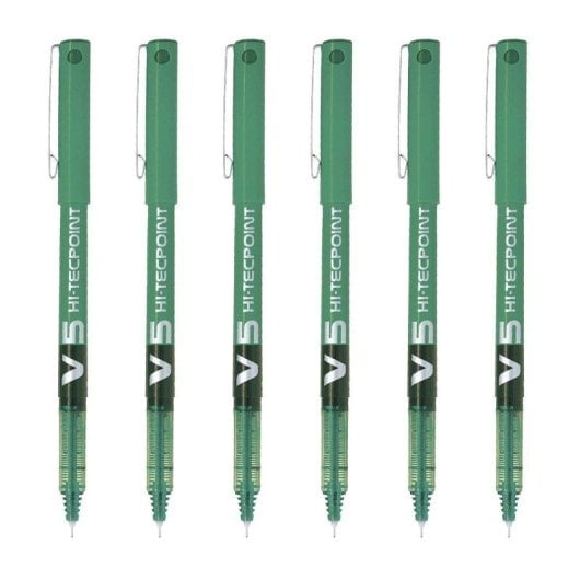 Penna Pilot V5 Hi-tecpoint 0.5 mm Verde Set di 6