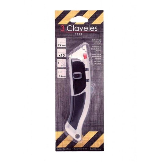 Cutter Retrattile 3 Claveles Alto Rendimento Zincio Gomma Termoplastica