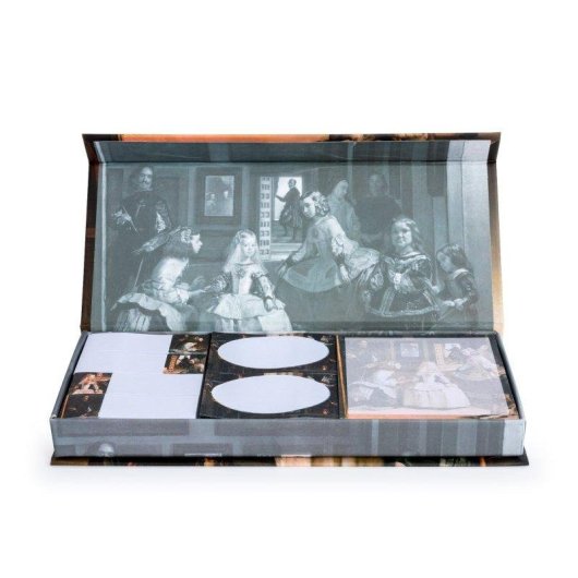 Set de notas adhesivas decoradas Javier Las Meninas caja magnética