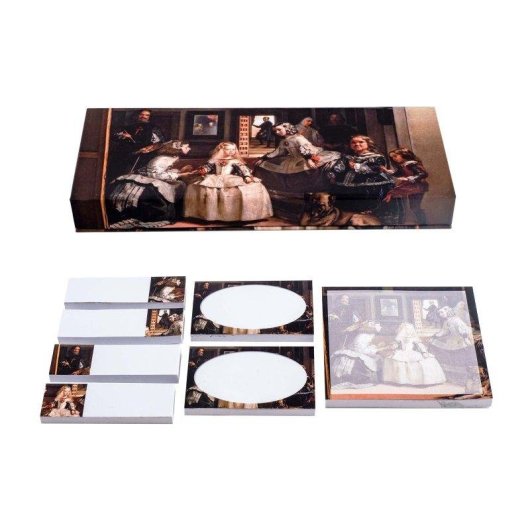 Set de notas adhesivas decoradas Javier Las Meninas caja magnética