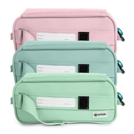 Estuche Escolar Triple Grafoplás BitsBobs con Material Incluido Violeta