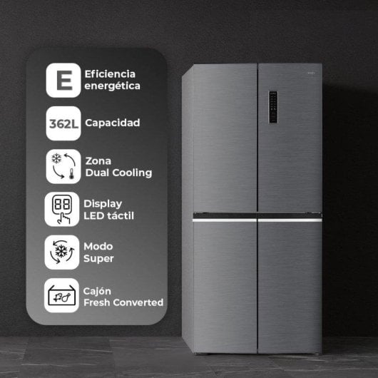 Frigorífico Cuatro Puertas Svan S418800ENFX No Frost 180cm 362L E Inox